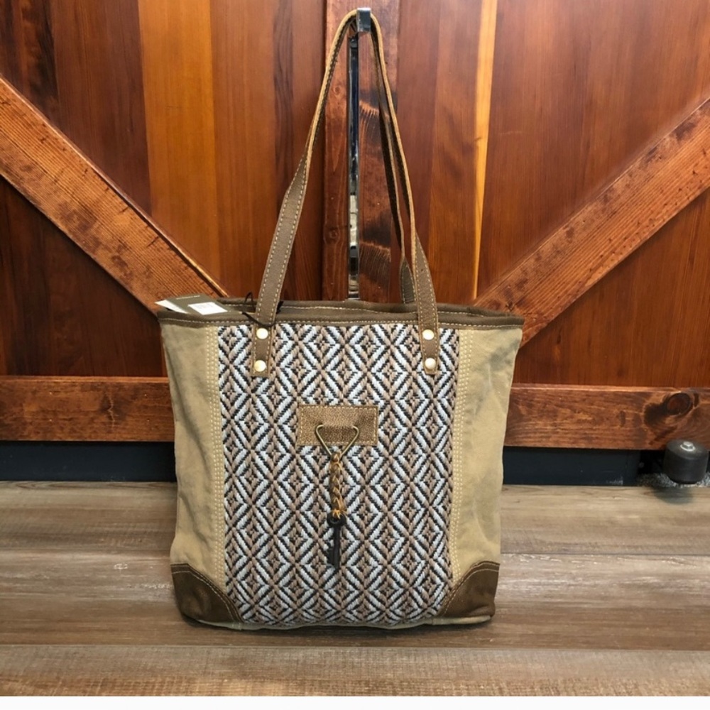 Myra Bag Hot Chocolate Tote upcycled purse NWT